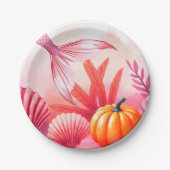 Halloween Mermaid Pink Pappteller (Vorderseite)