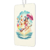 Halloween Mermaid Witch on Broom Autolufterfrischer (Links)