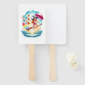 Halloween Mermaid Witch on Broom Fächer (Vorne und Hinten)