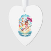 Halloween Mermaid Witch on Broom Ornament (Vorderseite)