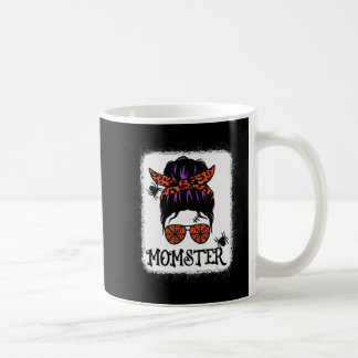 Halloween Messy Bun Leopard Pumpkin Momster Kaffeetasse