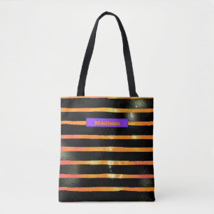 Halloween Metallic Stripe Personalisiert Trick Lec Tasche