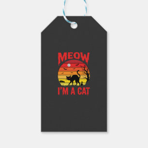 Halloween Miau Ich bin eine Katze Retro Sonnenunte Geschenkanhänger