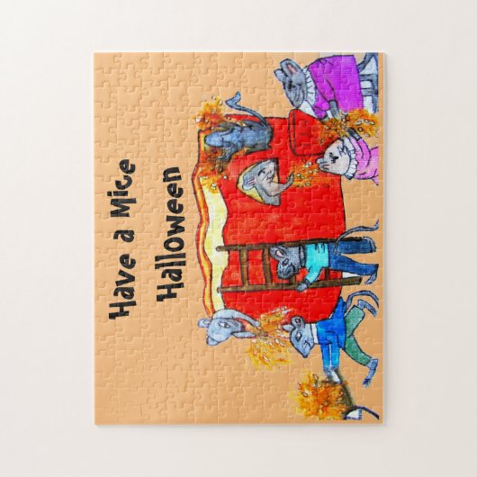 HALLOWEEN MICE CLEAN DER PUMPKIN PUZZLE (Vertikal)