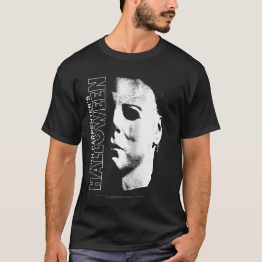 Halloween Michael Myers Large Face Raglan Baseball T-Shirt (Vorderseite)