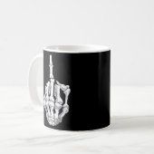 Halloween Middle Finger Skeleton Hand Skull Kaffeetasse (Vorderseite Links)