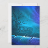 Halloween Midnight Blue Flat Einladung (Rückseite)