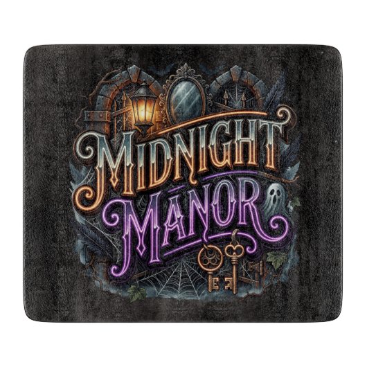 Halloween Midnight Manor Spukhaus Schneidebrett (Vorderseite)