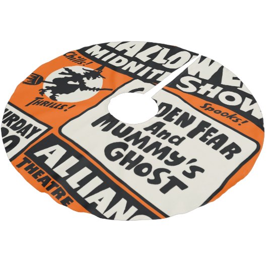 Halloween Midnite Show Polyester Weihnachtsbaumdecke (Schrägansicht)