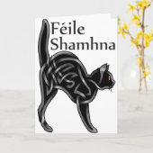 Halloween-Miezekatze Karte (Gelbe Blume)