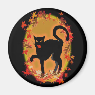 Halloween-Miezekatze Magnet