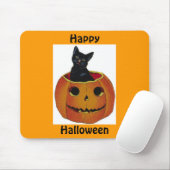 Halloween-Miezekatze-Mausunterlage Mousepad (Mit Mouse)