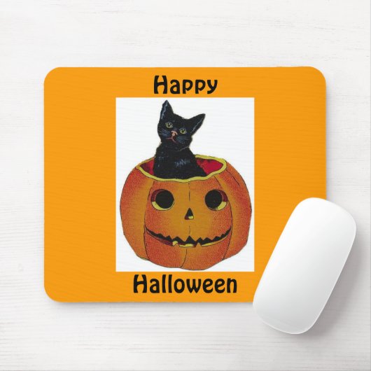 Halloween-Miezekatze-Mausunterlage Mousepad (Mit Mouse)