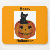 Halloween-Miezekatze-Mausunterlage Mousepad (Vorne)