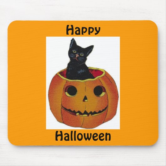 Halloween-Miezekatze-Mausunterlage Mousepad (Vorne)