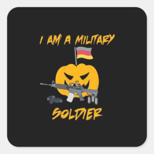 Halloween Militärsoldat Quadratischer Aufkleber