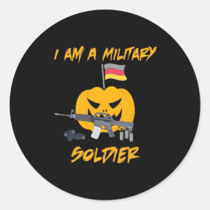 Halloween Militärsoldat Runder Aufkleber