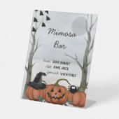 Halloween Mimosa Bar Sign, Halloween-Party Sockelschild (Vorderseite)