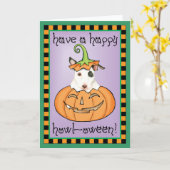 Halloween Mini Bull Terrier Card Karte (Gelbe Blume)