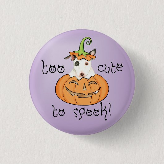 Halloween Mini Bull Terrier Pinback Button (Vorderseite)