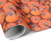 Halloween Mini Pumpkin Herbstmuster Foto Geschenkpapier (Rolleneckpunkt)