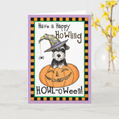 Halloween Miniatur Schnauzer Einladung (Gelbe Blume)