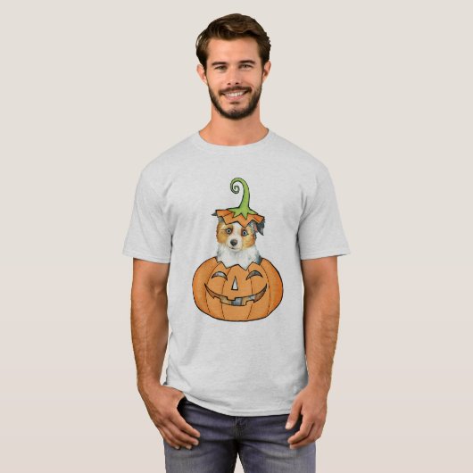 Halloween Miniaturamerikanischer Schäferhund T-Shirt (Vorne ganz)