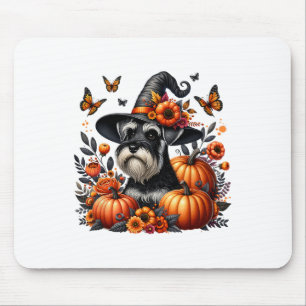 Halloween Miniature Schnauzer Dog Pumpkin Herbst F Mousepad