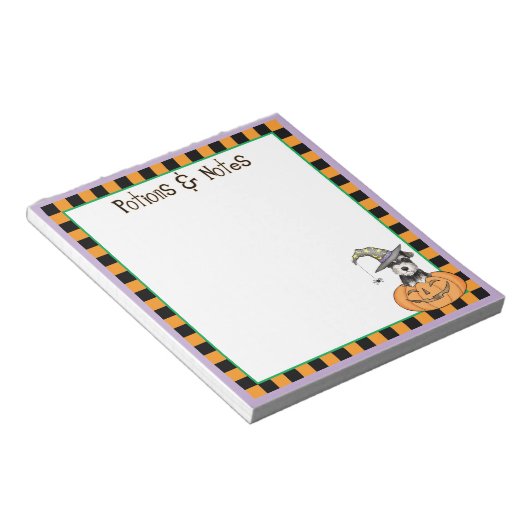 Halloween Miniature Schnauzer Notizblock (angewinkelt)