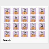 Halloween Miniature Schnauzer Quadratischer Aufkleber (Blatt)