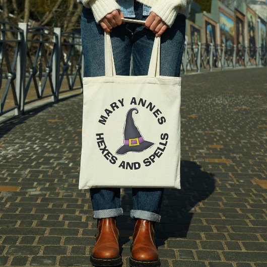 Halloween Minimalistisch Hexen Hat Whimsical Tragetasche