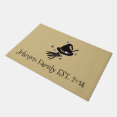 Halloween Minimalistische Hexe und Broom Fußmatte (Schrägansicht)