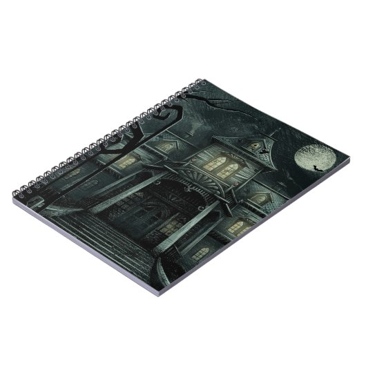 Halloween Mint Jungle Green Spuk Manor Notizblock (Linke Seite)