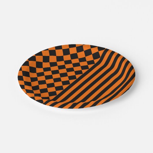 Halloween-Mischungsmuster Pappteller (Schrägansicht)