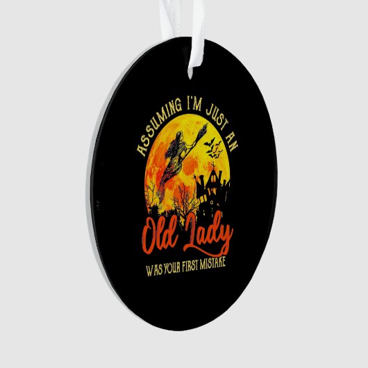 Halloween mit alter Dame Ornament (Vorderseite)