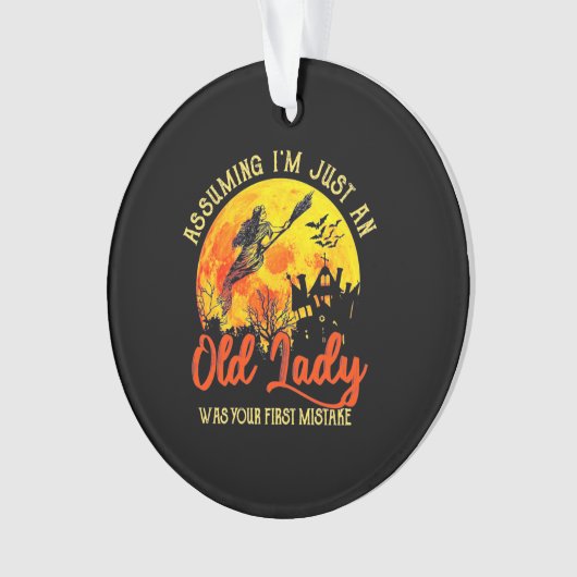 Halloween mit alter Dame Ornament (Vorderseite)