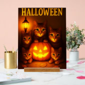 Halloween mit Cat Orange Digital Art Acrylschild (Hochzeit)