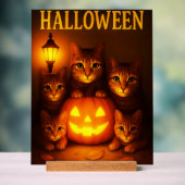Halloween mit Cat Orange Digital Art Acrylschild (Neutral)