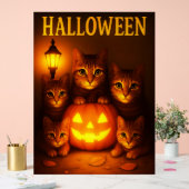 Halloween mit Cat Orange Digital Art Acrylschild (Hochzeit)
