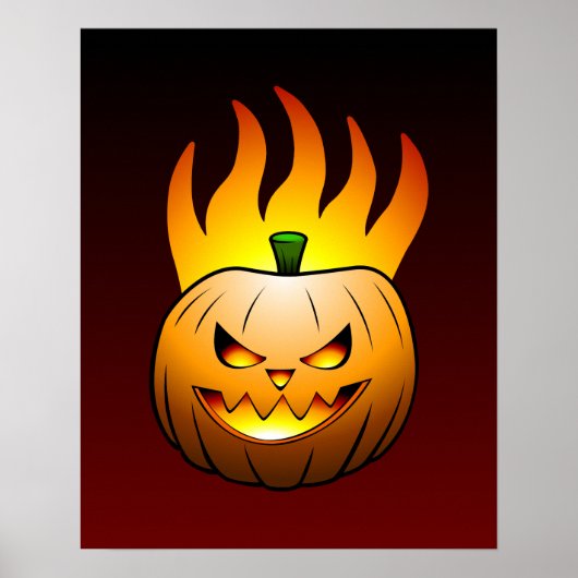 Halloween mit feurigem Jack O'lantern Poster (Vorne)