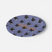 Halloween mit Geisterwitzen und Fledermäusen Pappteller (Schrägansicht)