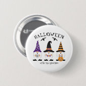 Halloween mit meinen Gnomen Lila Orange Button (Vorne & Hinten)