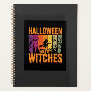 Halloween mit meinen Hexen Retro-Sonnenuntergang Planer