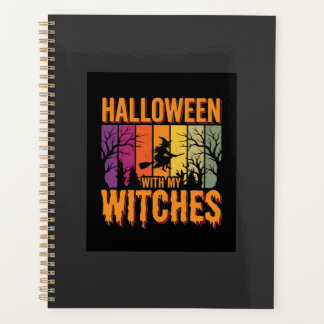 Halloween mit meinen Hexen Retro-Sonnenuntergang Planer