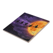 Halloween mit Mond und Hexe Fliese (Seite)