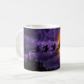 Halloween mit Mond und Hexe Kaffeetasse (Vorderseite Links)