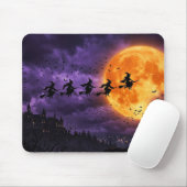 Halloween mit Mond und Hexe Mousepad (Mit Mouse)