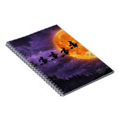 Halloween mit Mond und Hexe Notizblock (Rechte Seite)