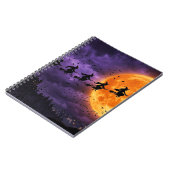 Halloween mit Mond und Hexe Notizblock (Linke Seite)
