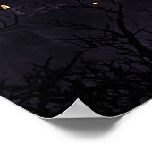 Halloween mit Mond und Hexe Poster (Ecke)